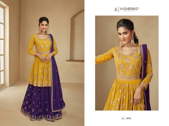 ASHIRWAD ANGEL Heavy Blooming Georgette With Heavy Sequence Work Sharar Salwar Suit